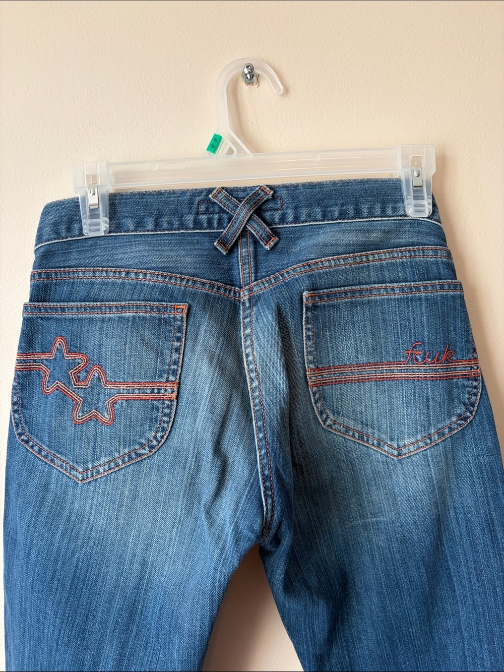 French Connection Star-Accent High-Rise Blue Jeans
